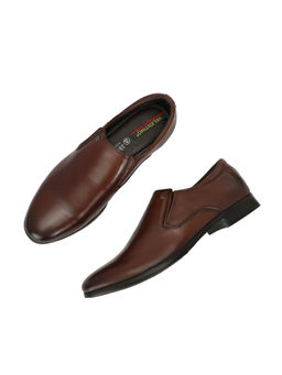 Valentino - Men Premium Leather Brown Slip-On Formal Shoes