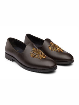 DABLR SHOES - Gold Shield Mojri Brown Shoes