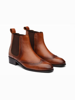 DABLR SHOES - Lyon Leather Cuban Heel Tan Boot