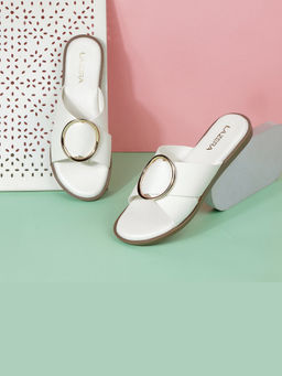 LAZERA SHOES - Soft Casual Slip-On White Sandals