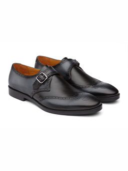DABLR SHOES - Nairobi Black Grey Leather Shoes