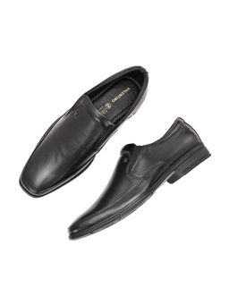 Valentino - Men Premium Leather Black Slip-On Formal Shoes