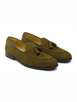 DABLR SHOES - Petersburg Olivia Suede Green Leather Shoes