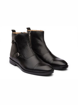 DABLR SHOES - Edinburg Monkstrap Leather Black Boot