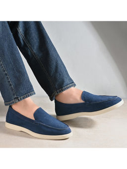 Valentino - West Port Men Trendy Leather Loafers (Thrive-10-Blue)