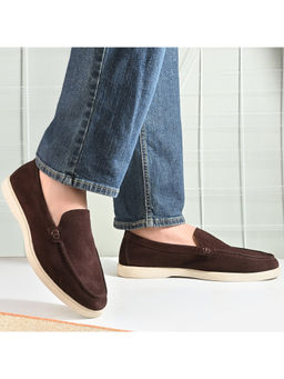 Valentino - West Port Men Trendy Leather Loafers (Thrive-10-Brown)
