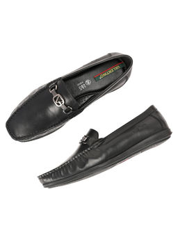 Valentino - Men Premium Leather Black Slip On Loafer