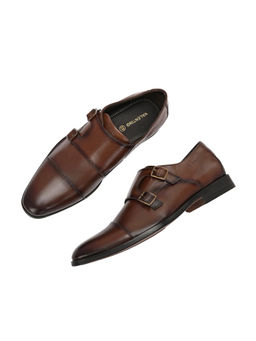 Valentino - Men Premium Leather Double Monk Strap Formal Partywear Shoes