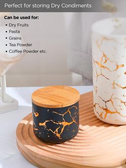 UMAI - Ceramic Jar 1000ml Black with Print