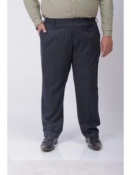 Hardsoda - Navy Blue Self Design Trouser