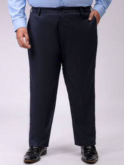 Hardsoda - Navy Blue Self Design Trouser