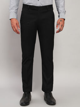 Cantabil - Men Black Non Pleated Regular Fit Formal Trouser
