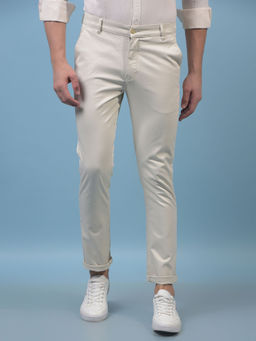 CRIMSOUNE CLUB - Men Cream Trouser
