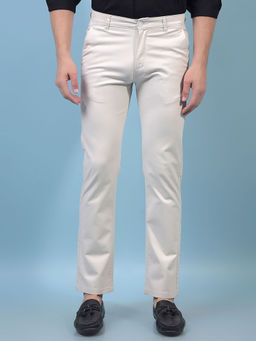 CRIMSOUNE CLUB - Men Beige Straight Trouser