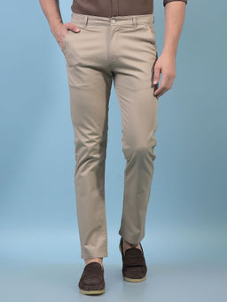 CRIMSOUNE CLUB - Men Khaki Straight Trouser