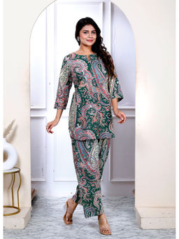 KAFTANIZE - Multi Color Cotton Paisley Kurta with Pant (Set of 2)