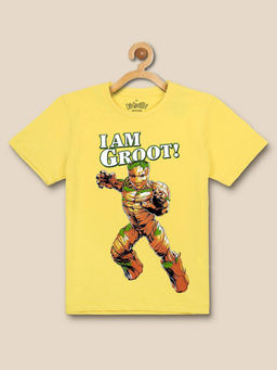 Kidsville - Guardians Of The Galaxy Vol 3 Printed Yellow T-shirt For Boys
