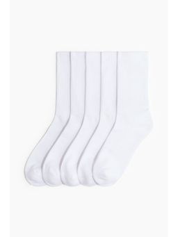 H&M - Men White 5-Pack Socks With Lycra®