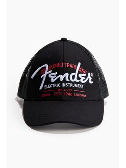 H&M - Men Black Motif-Detail Trucker Cap