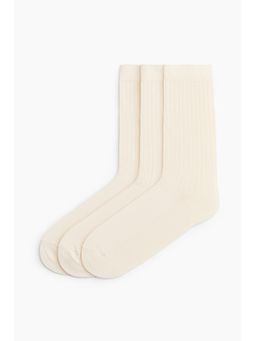 H&M - Men White 3-Pack Bamboo Viscose-Blend Socks