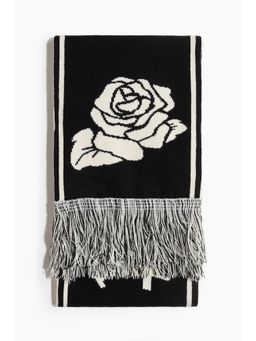 H&M - Men Black Jacquard-Knit Scarf