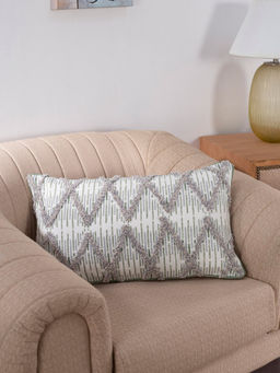 Maspar - Hues Global Atelier Zircon Jager Cotton Print and Embroidry Green Medium Cushion Cover