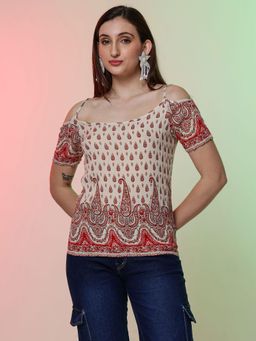 DEBONATELLA - Cut Out Floral Multi-Color Top