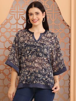 DEBONATELLA - Kaftan Navy Blue Top