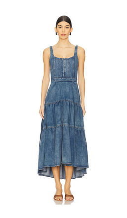 Alice + Olivia - Diana Structured Denim Midi Dress