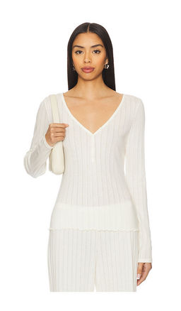 eberjey - Pointelle V Neck Henley