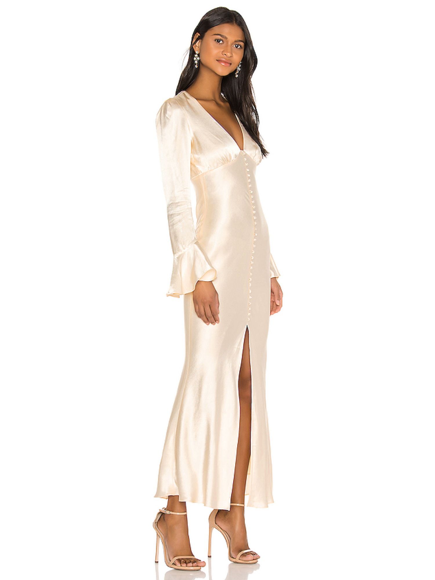 Buy Shona Joy Frill Cuff Bias Midi Dress Online