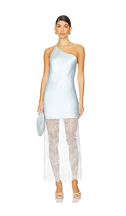 Shona Joy - Labyrinth Lace One Shoulder Cowl Maxi Dress