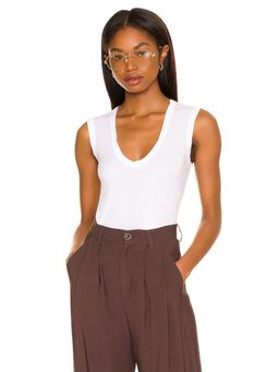Velvet By Graham & Spencer - Estina Gauzy Whisper Scoop Neck Tank White