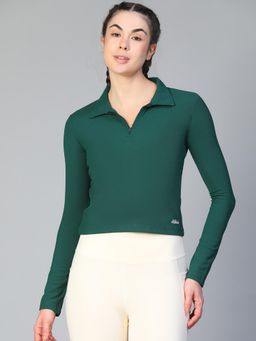 Athlisis - Collar Crop Polo T-Shirt - Green
