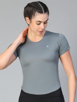 Athlisis - Women e-Dry Cut Outs Slim Fit T-Shirt - Grey