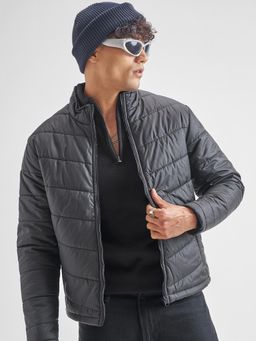 HIGHLANDER - Men Black Solid Padded Jacket