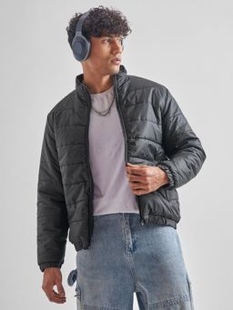 HIGHLANDER - Men Colourblocked Mock Collar Padded Jacket