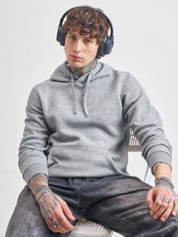 HIGHLANDER - Mens Grey Solid Hoodie