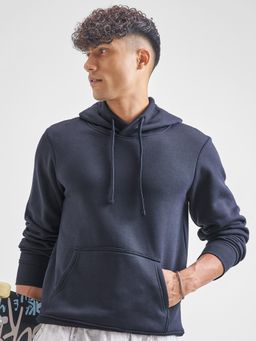 HIGHLANDER - Mens Solid Navy Blue Hoodie