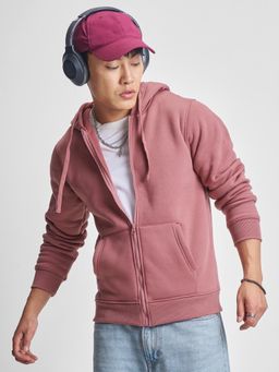 HIGHLANDER - Mens Rose Pink Hooded Jacket
