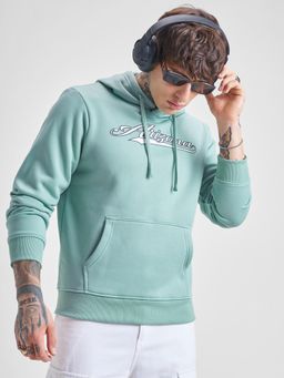 HIGHLANDER - Mens Blue Typography Hoodie