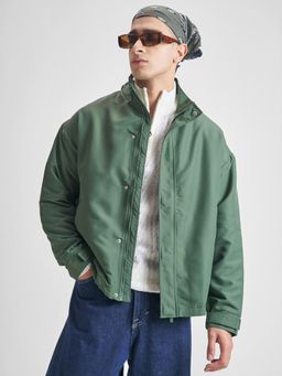 HIGHLANDER - Men Olive Solid Bomber Jacket