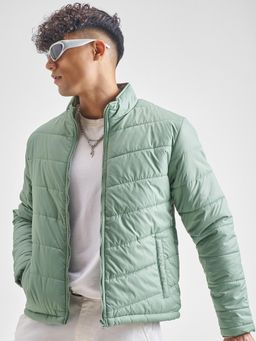 HIGHLANDER - Men Green Solid Puffer Jacket