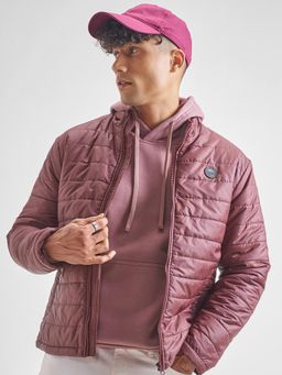 HIGHLANDER - Men Maroon Solid Puffer Jacket