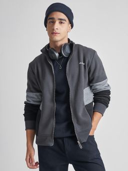 HIGHLANDER - Grey Colorblock Regular Fit Sweatshirt