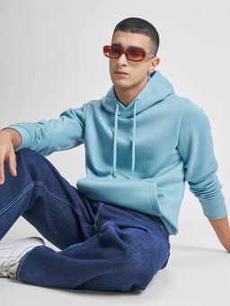 HIGHLANDER - Blue Solid Slim Fit Hoodie