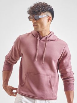 HIGHLANDER - Pink Solid Slim Fit Hoodie
