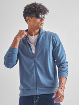 HIGHLANDER - Blue Solid Regular Fit Sweatshirt