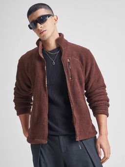 HIGHLANDER - Brown Textured Regular Fit Sweatshirt