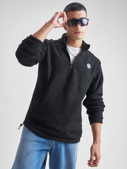 HIGHLANDER - Black Solid Regular Fit Sweatshirt